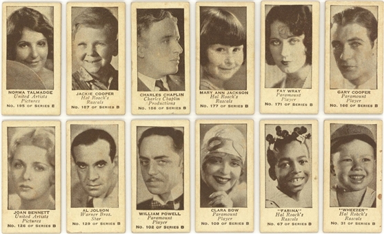 1931 UW4 Peerless "Movie Stars - Series B" Weight Machine Cards Near Set (185/200) - Featuring "Hal Roachs Rascals"